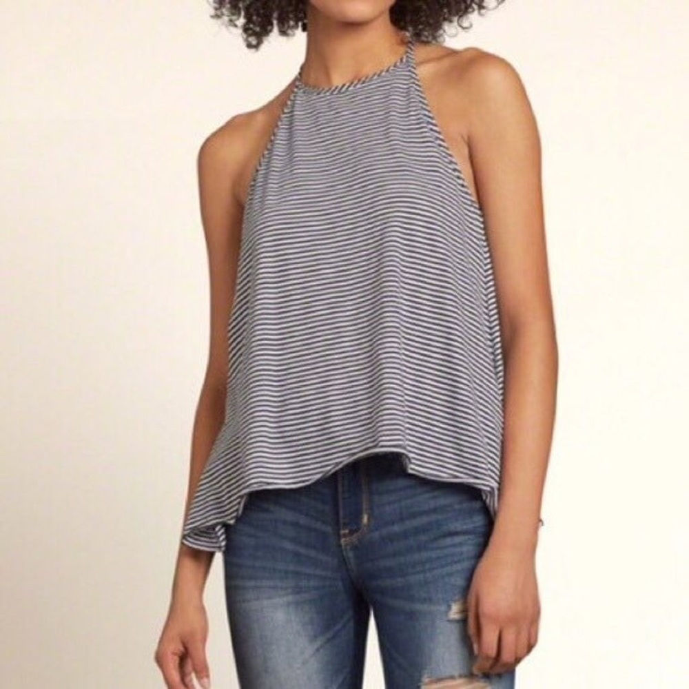 Hollister Striped Raceback Tank Top